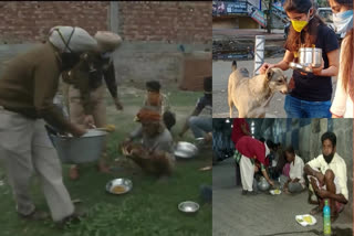 Police personnel deployed at Civil Lines Police Station prepared food for the needy & distributed among them amid lockdown, in the wake of #Coronavirus outbreak.