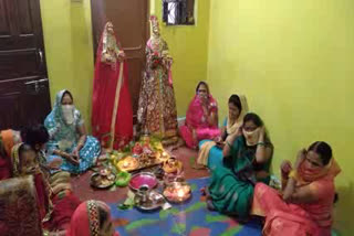 Worship of Gangaur Mata in homes