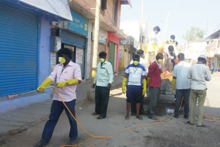 Municipality spray sanitizer, bleaching to control corona