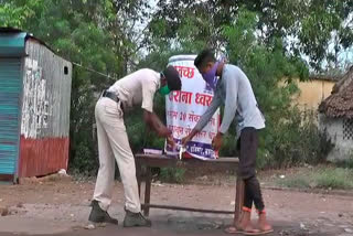 Municipality president Arranged of 12 handwash tank in Balod