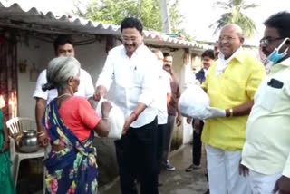 Rammohan is the Vijayawada East MLA who distributed the necessities to the poor