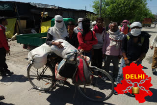 Workers of Construction Company in Narela area