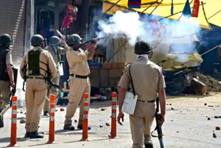 Police personnel fired in the air at a market in Assam on Saturday morning after people pelted stones at them