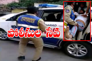 Hyderabad Begumpeta police have taken a man to hospital with a heart attack