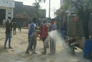 Mahadev temple members prepare sanitizer in Ujjain