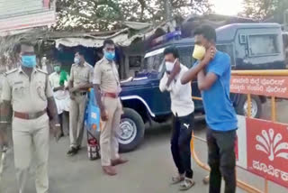 Haveri police punish people roaming unnecessarily