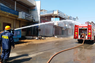 Chemical spray all over koppal city to prevent virus