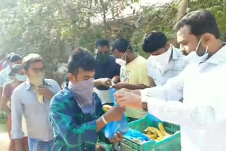 eggs and milk distribution to venkatagiri villlage people