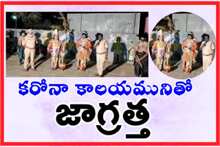 kurnool police creates awareness on corona in different ways