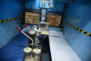 Railway coach converted into Isolation ward