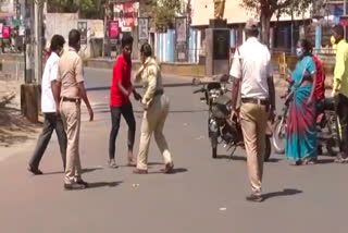 Bellary policemen who have been instructed by Lathi