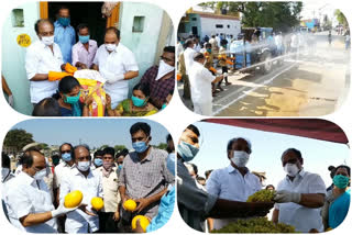 Minister  shankar narayana inspected the vegetable market at uravakonda