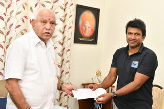 Actor puneet rajkumar donates 50 lac rupees to CM relief fund