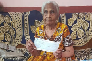 elderly women giving financial help to the government in bhopal