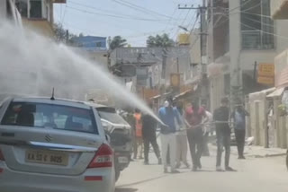 Drug spraying for all wards by KR Puram constituency members