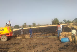 Fire in wheat field, loss of millions in neemach