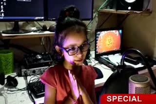 An eight-year-old girl from Godda sang a song to make people aware of Corona