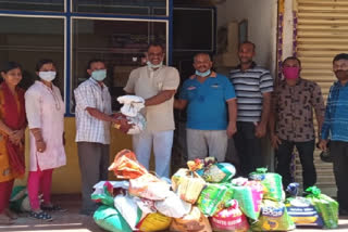 Distribution of groceries to workers