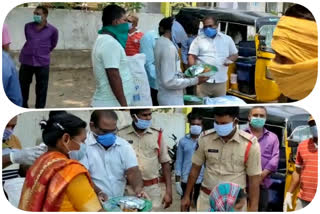 Ramachandra Charitable Trust food distribution in Leprosy Colony at anakapalli