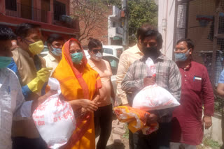 distributed food items.