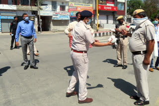 fruit distribution for health worker and police in kaithal