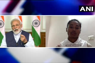 it hurts to see doctors being beaten, says hima das,  video conference with pm modi, pm modi, hima das, ଡାକ୍ତରଙ୍କୁ ମାଡ ମାରିବା ଘଟଣା ମତେ ବ୍ୟଥିତ କରିଛି, ହିମା ଦାସ