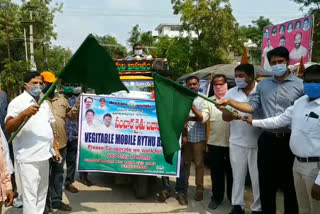 mobile farmer markets are inaugirated by mla bhaskar rao at miryalaguda nalgonda
