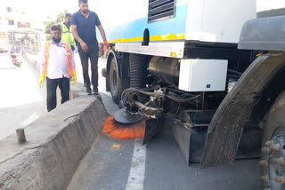 Sanitizer spraying on roads