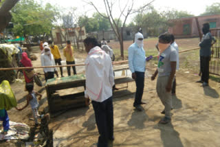 road blocked by people