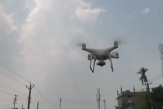 mundka police using drone for railway tracks security during lockdown in delhi