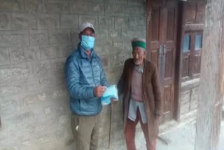 Masks distributed in village in Kalpa