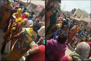 violation of social distancing on ration depot in faridabad