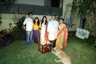 Home Minister Bommai, Minister Sudhakar   lighting the lamp