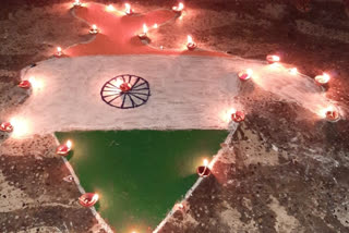 Map of India shown in Rangoli