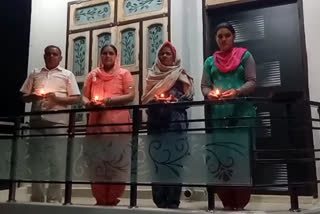 people lit lamps in hisar