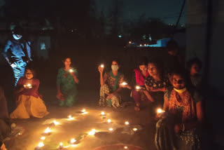 public and public representatives also supported PM Modi by lighting a lamp in bilaspur