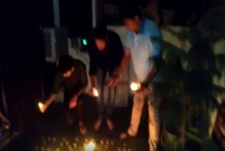 BJP state spokesperson Kuljit Chahal lit a lamp and called for Prime Minister Narendra Modi's appeal.