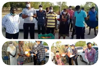 SHAR employees  distributed the ration  to the poor people at nellore