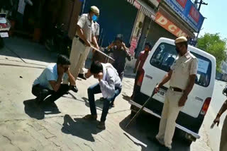 sonipat police action on violation of lockdown