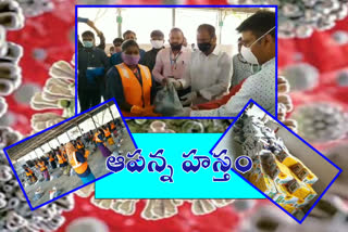 due to corona Distribution of essential commodities for sanitation workers at thirupathi