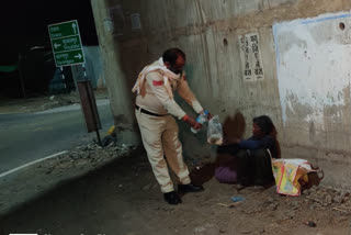 Police constable Vijay Sharma fed a hungry woman