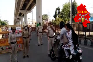 Police barricades Nangli Vihar metro station due to lockdown