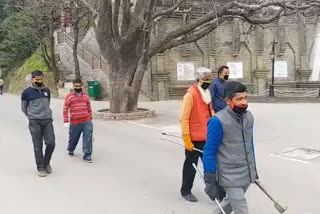 Water corporation shimla workers doing duty in between corona virus pandemic