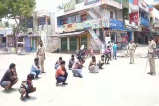 bellary city police punishment to lockdown breakers