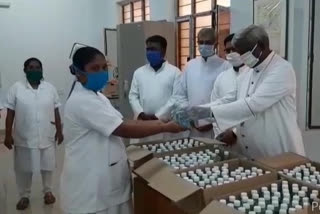 Distribution of masks to medical staff in Nellore