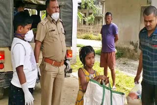 Helping hand of police to needy people in various places in Assam