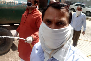 loni mla lalit sharma sanitized areas of ghaziabad after getting information from social media