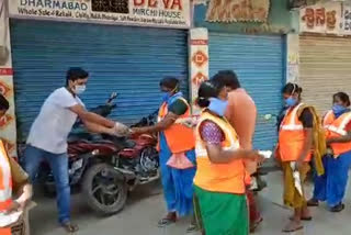 food distributed to the poor by the donars in niramal