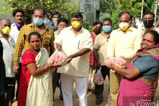 Distribution of vegetables to the poor in Anakapalli