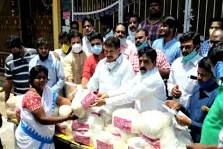 MLA mutha Gopal was distributes essential commodities